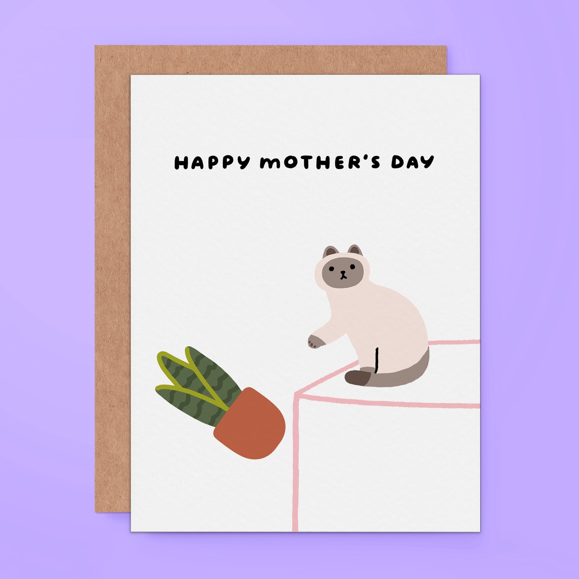 funny mother's day card of a sassy cat