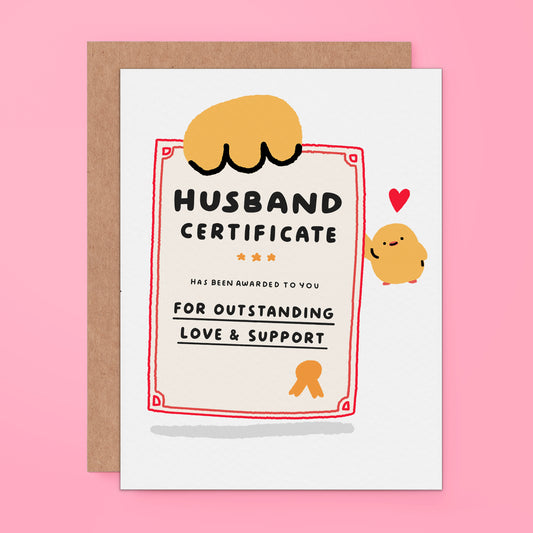 Husband Certificate For Outstanding Love & Support