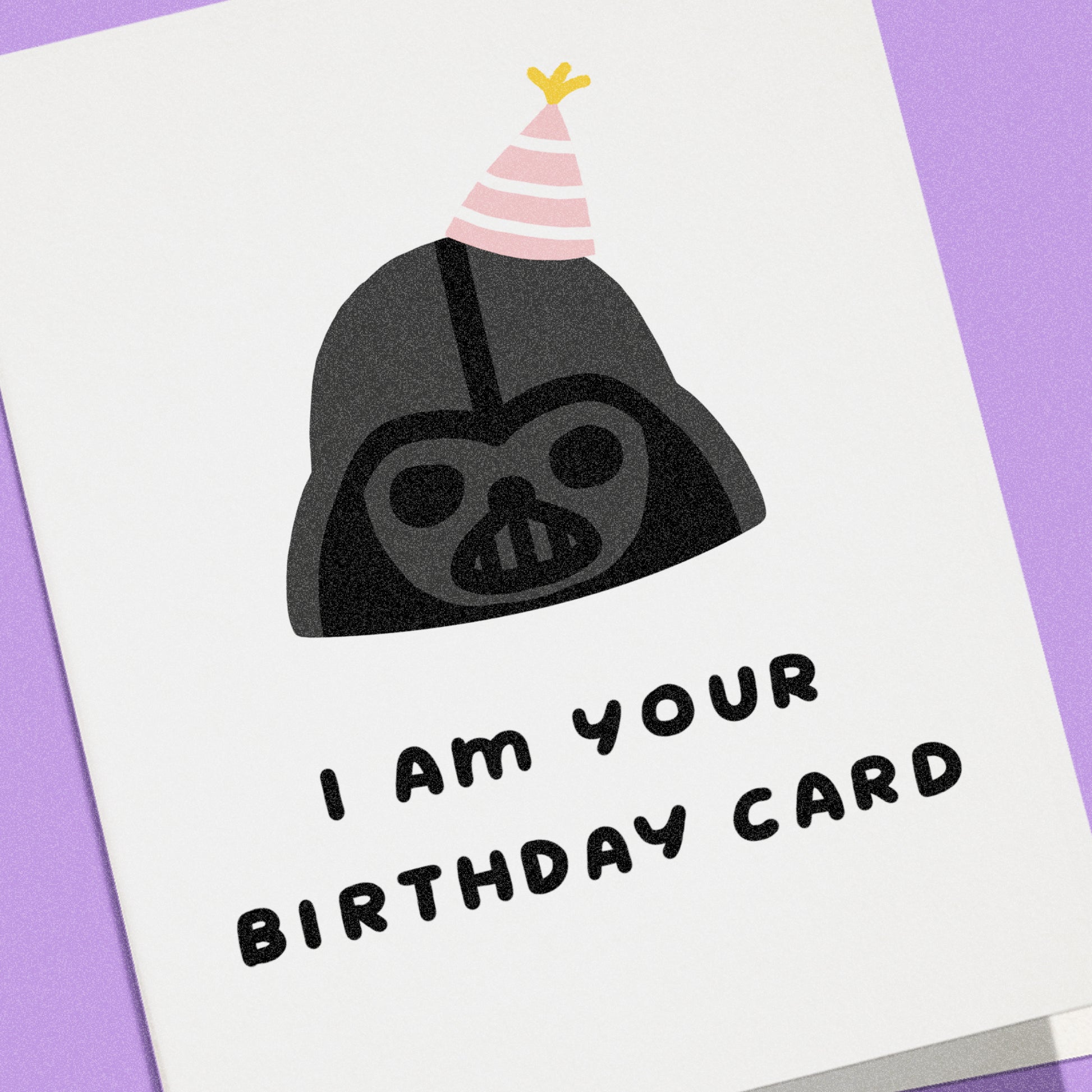 Birthday card with Darth Vader design and 'I am your birthday card' text