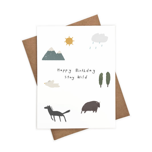 Happy Birthday Stay Wild | Eco-Friendly Greeting Card