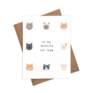 To My Favorite Cat Lady | Eco-Friendly Greeting Card