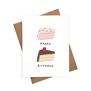 Happy Birthday Two Cakes | Eco-Friendly Greeting Card