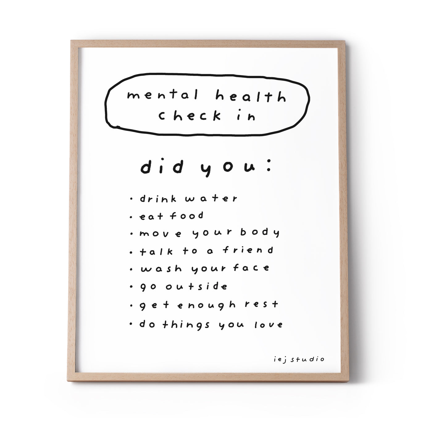 Mental Health Check-In (self-care) Print