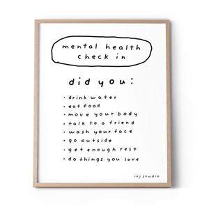 Mental Health Check-In (self-care) Print